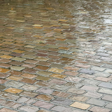 rainy paving stones